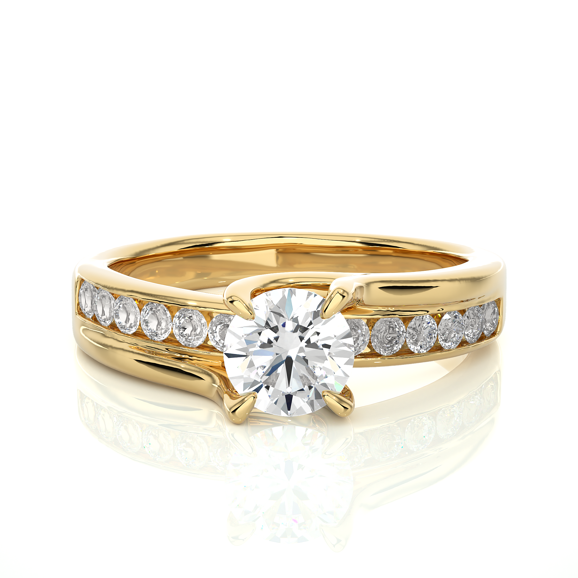 0.96 Carat G Color VS1 Clarity Diamond Studded Natural Diamond Ring.